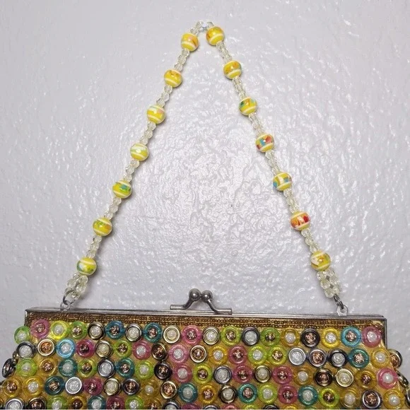 Vintage Aldo Y2K Candy Embellished Beaded Kisslock Shoulder Bag - Picture 5 of 9